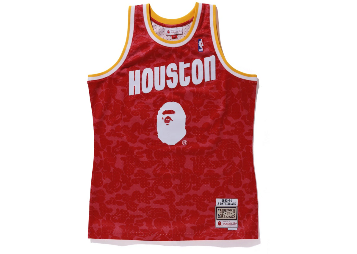 Bape x Mittchel & Ness Camo Red