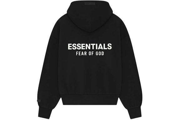 Fear of God Essentials Classic Full Zip-Up Hoodie Jet Black