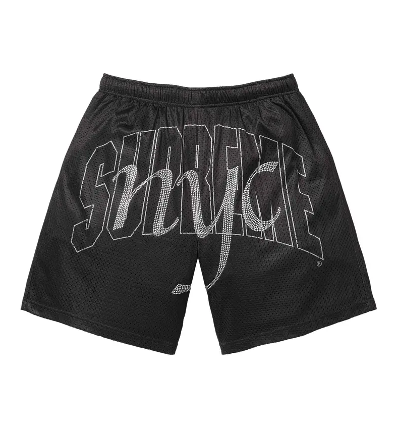 Supreme Rhinestone Mesh Short Black