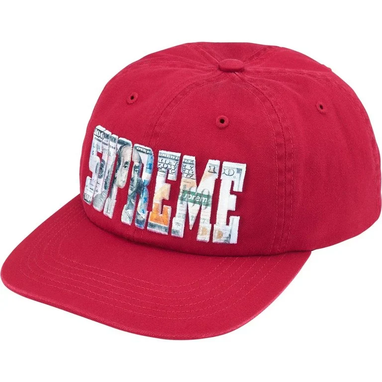 Supreme Embroidered Money Logo Red Cap